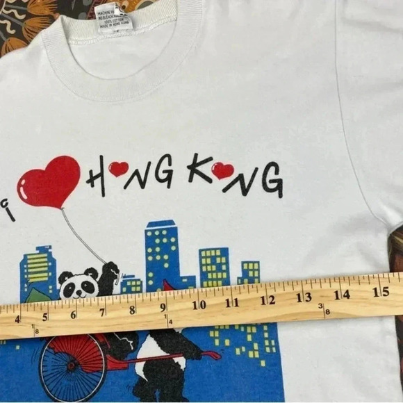 Vintage Kids I Love Hong Kong Panda Chinese Short Sleeve T-Shirt Size YS (6/8) - Picture 5 of 6